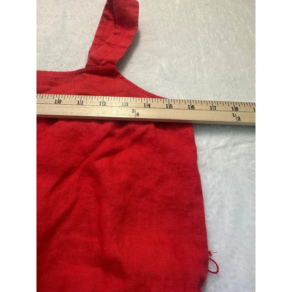 Everlane Jumpsuit Womens 0 Red Good Linen Square Neck Tie Waist Sleeveless